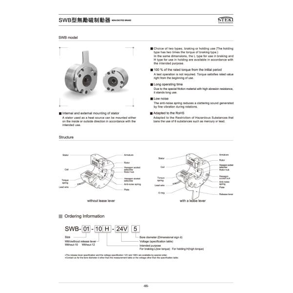 STEKI 2024 C Non-Excited Brake with Special Release Lever Online Support After