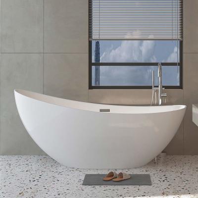 80cm Height Acrylic Free Standing Bathtub High Glossy White Soaking Tub