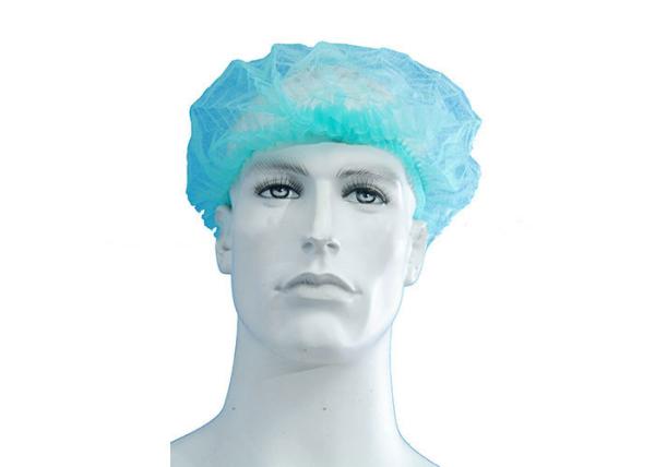 21 Inches Disposable Medical Caps Latex Free Blue Color Elasticated Head Band