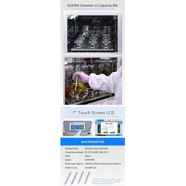 2000mlx4 Incubator Shaker Refrigerated 25mm Rotary Orbital Shaker Incubator ST-209R
