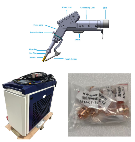 Double Wire Feeding Handheld Single Motor Laser Welding Machine Welding 4mm Stainless Steel
