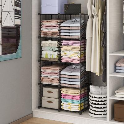 4 Tier Portable Double Partition Steel Clothes Rack Within Wardrobe
