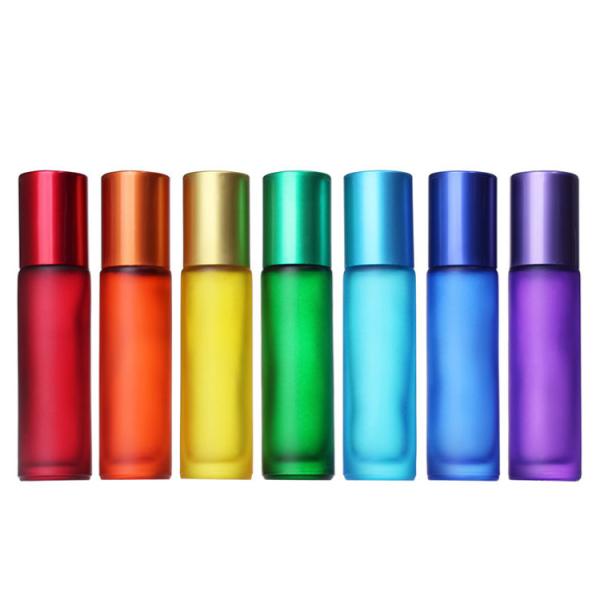 Glass Roller Ball Bottles‌ 3ml Red Orange Yellow Green Blue Cyan Purple Pink Black Glass Essential Oil Roller Bottles
