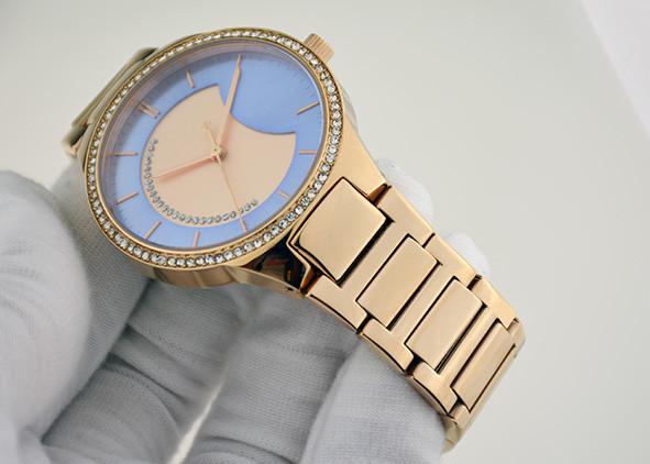 39mm Quartz Stainless Steel Ladies Watch 100m Water Resistant With Swarovski Stones