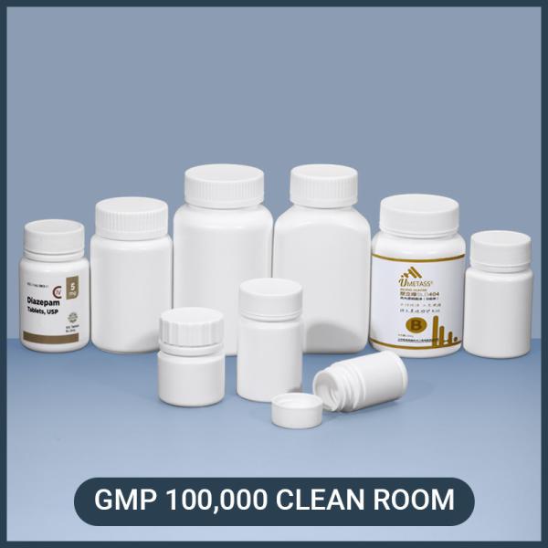 UV Resistant 150ml 5oz Waterproof Empty HDPE Vitamin Cod-liver Oil Medicine Pill Rigid White Mini Plastic Storage Cases