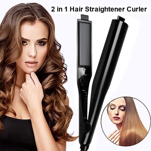 110-240V Anion Hair Straightener Curling Iron 2 In 1 2.5m 360 Degree Swivel