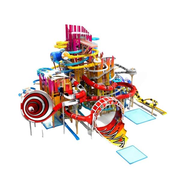 Amusement Glissière à eau en spirale équipement de terrain de jeux de l'eau Glissière en fibre de verre