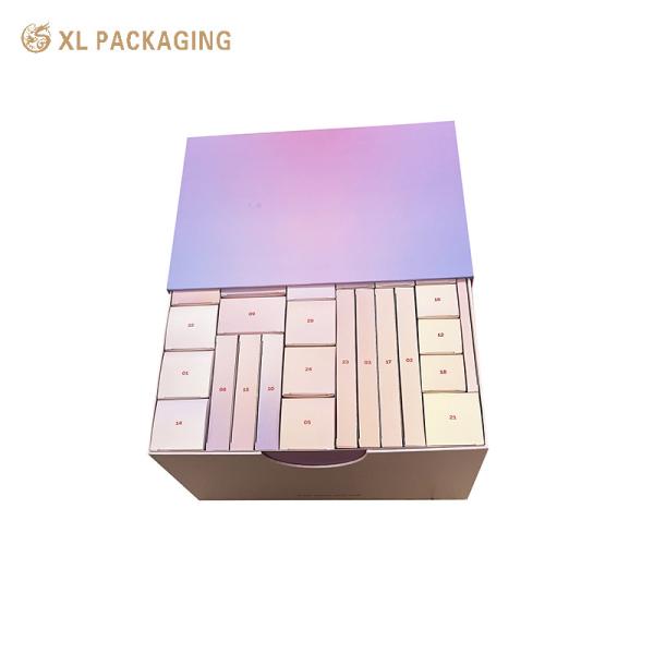 XL Packaging Custom Luxury Boxes 24 Drawers Custom Advent Calendar Box Gift Stationery Card Paper Advent Calendar Box