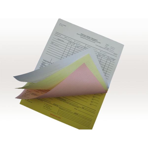 100% Wood Pulp Carbonless Paper NCR Paper 45-80gsm Smooth Surface For Invoice Receipt