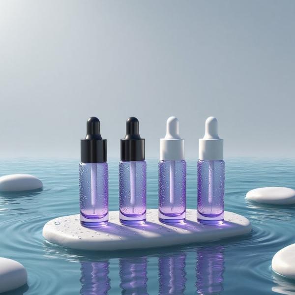 Flacon compte-gouttes rond pour crème contour des yeux de 10 ml respectueux de l'environnement - Flacon d'huile d'essence échantillon pour le soin des yeux avec logo personnalisé