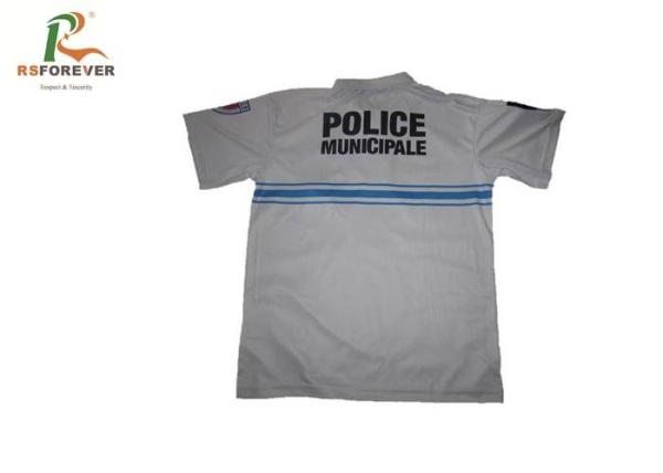 Breathable Polyester T Shirts For Sublimation Printing , White Zip Neck Polo Shirt OEM