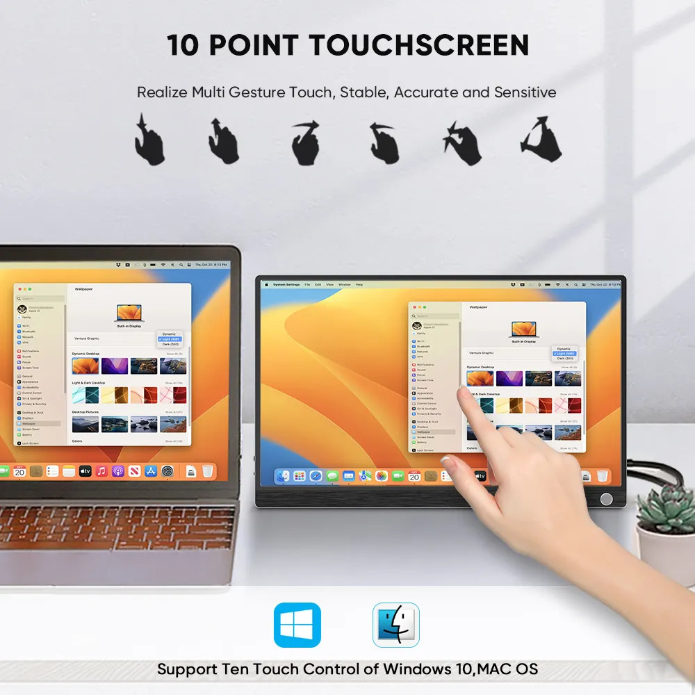 Ультра 1080P IPS игровой монитор 15.6 дюймовый портативный монитор USB Type-c для ноутбука Ps5 ПК Телефон