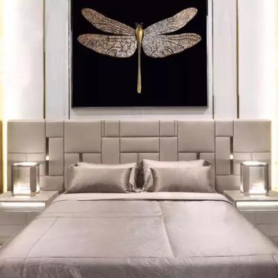 Cama do rei Size Leather Double do pinho