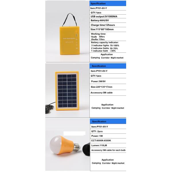 Switch Controller Solar Panel High Lumen Solar System Lamp with 15-30h Working Time
