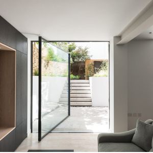 Heavy Duty Double Glass Security Aluminium Glass Pivot Door