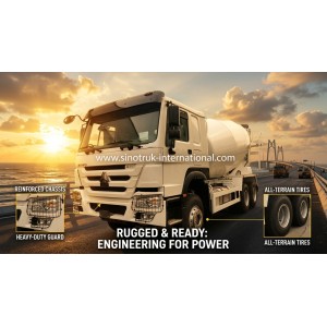 HOWO 371HP 10m³ Concrete Mixer Truck with Eaton Pump & Motor for Heavy-Duty Construction