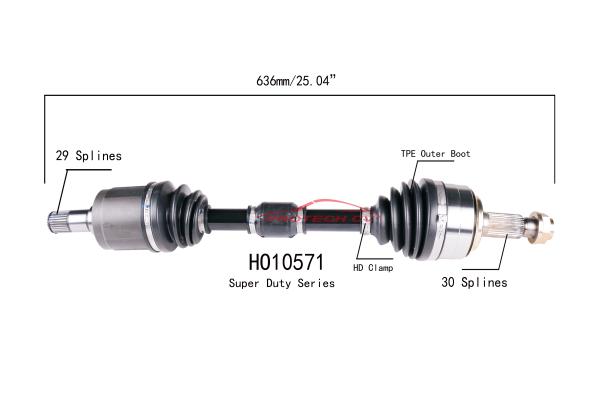 Acura RDX Front Left Cv Shaft Assembly Heavy Duty Clamp TPEE Boot