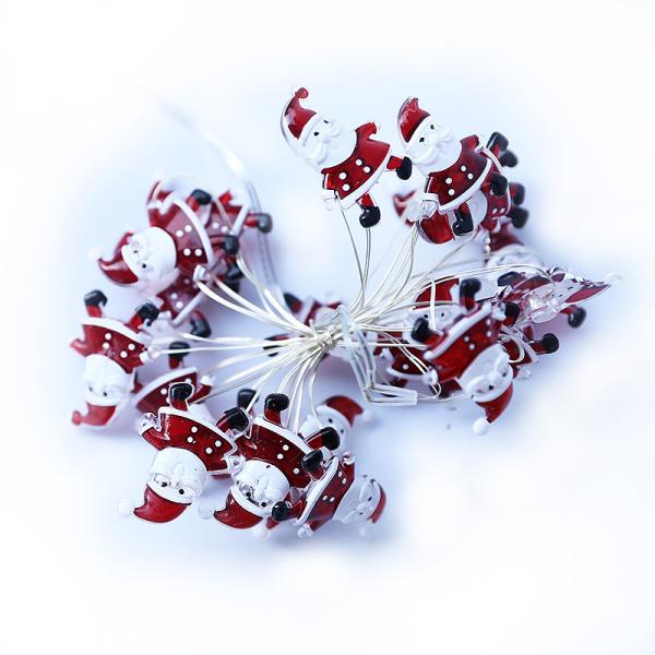 Santa Claus Scepter Snowflakes Elk Socks LED String Lights for Fairy Christmas Decoration