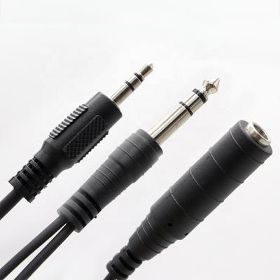 Splitter Male to Female 6.35mm 3.5mm TRS Jack Microphone Audio Cable