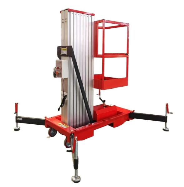 26ft 32ft 39ft 286 Lb Aluminum Alloy Single Mast Work Lifting Platform Electric Lift Platform