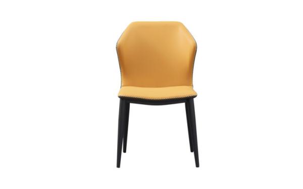 Metal Dining Chairs With Upholstered Seats , Modern Leather Metal Dining Chair