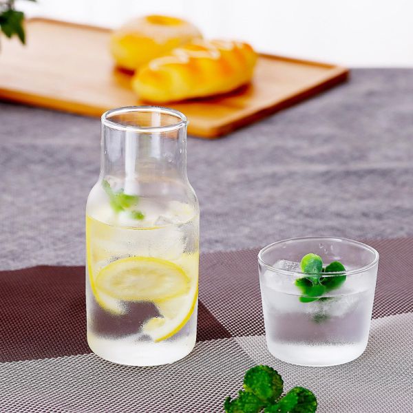 High Borosilicate Glass Juice Bottles Set Water Drinking 400ML 550ML Glass Jug Pitcher