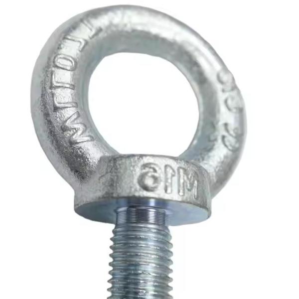 Zinc acabado DIN 580 estándar M16 tamaño métrico perno del ojo acero al carbono para el levantamiento de objetos pesados
