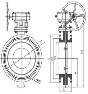 Flanged Type Three Offset Butterfly Valve Stainless Steel 304 Tri Clamp Clover 2