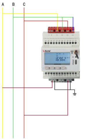 Acrel ADW300/NB energy meter consumption cost Lora three phase wireless energy meter tester