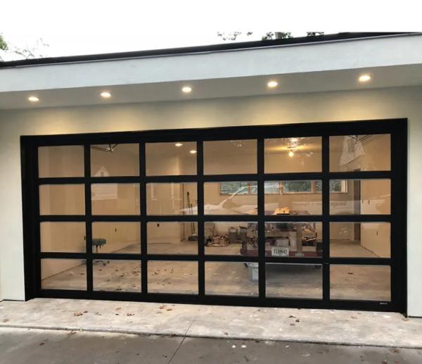 Duplo vidro de vidro de alumínio seccional portas de garagem isolamento acústico