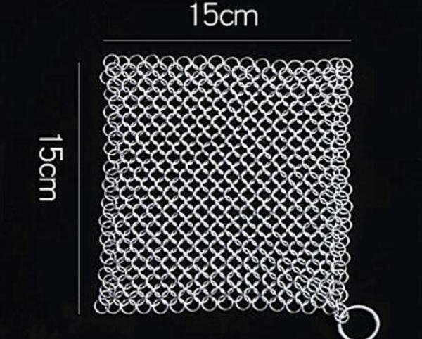 limpeza de aço inoxidável da cozinha de 15x15cm Ring Mesh Scrubber Square Shape For
