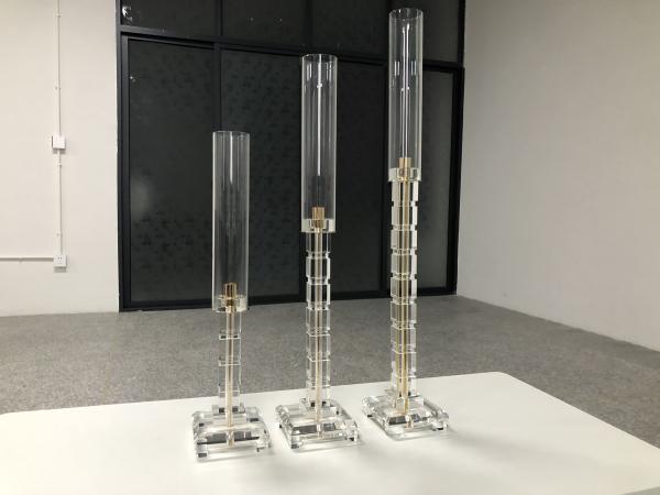 Cristal Ceremonia Vidro Candeeiro de Casamento Set 3 Pcs 57cm 71cm 81cm