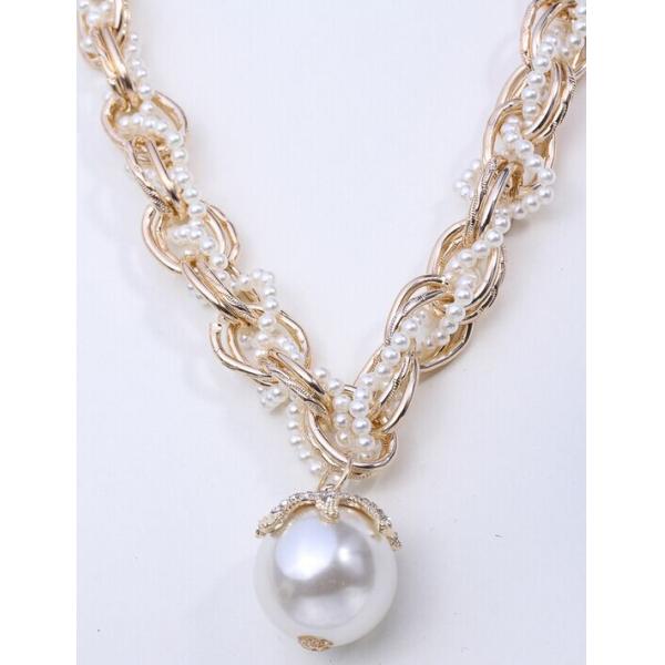 Korean fashion clavicle chain necklace exaggerated imitation pearls
