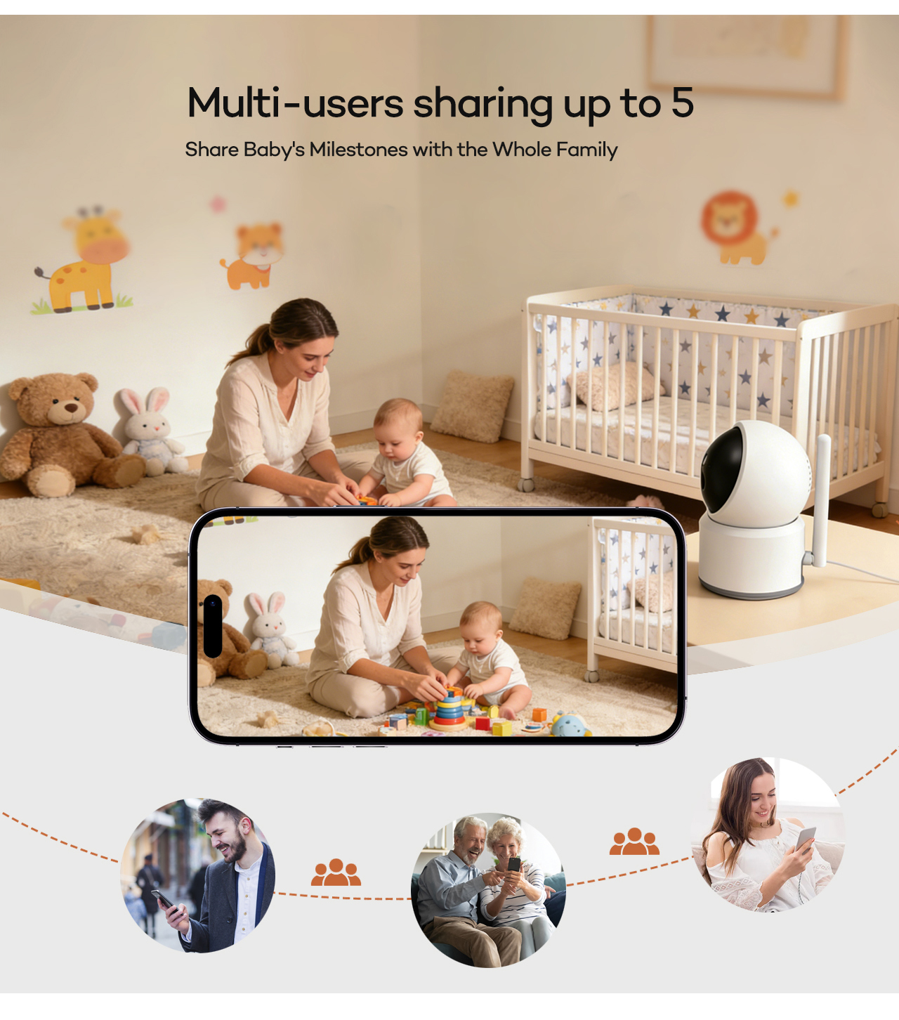 PTZ Camera Pet Monitor 2 Way Intercom Wireless High-Definition Monitoring PTZ Camera Night Vision Dog PTZ Camera Motion Detection
