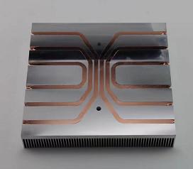 Copper Pipes Bonded Fin Heat Sink Aluminum Skiving Burried OEM For Locomotives