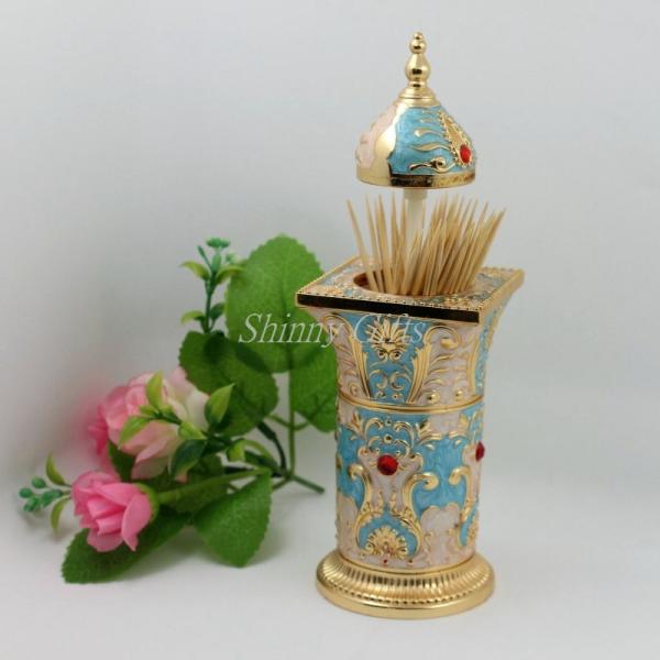 Shinny Gifts  Rome Style Enamel Roman orders Zinc Alloy Automatic Toothpick Holders