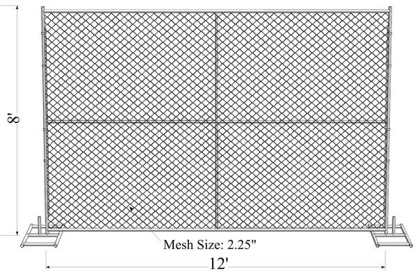 chain link temporary construction fence panels 6FT X 10F Mesh 2 3/8  x 2 3/8 ( 60mm x 60mm ) x 12 gauge wire