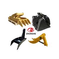 Máquina escavadora antiusura Thumb Bucket para CAT312, PC60 com o dente preto amarelo Replacable