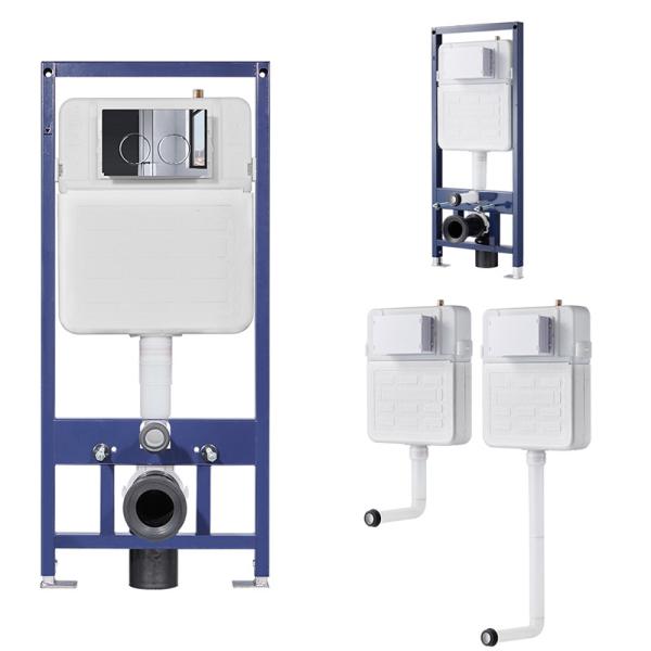 Space Saving Concealed Toilet Cistern With Adjustable Flush Button And Flush Pipe