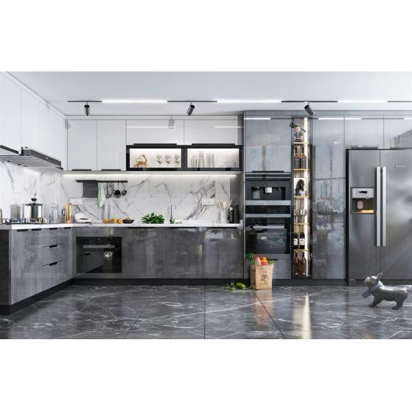 Design de cozinha moderna e armários de cozinha modular Design gráfico Tabela de melamina