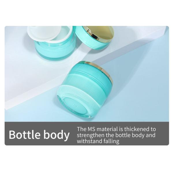 Material del cuello Vidrio de loción acrílico de doble pared Contenedor con tapa redonda para crema facial y crema para ojos