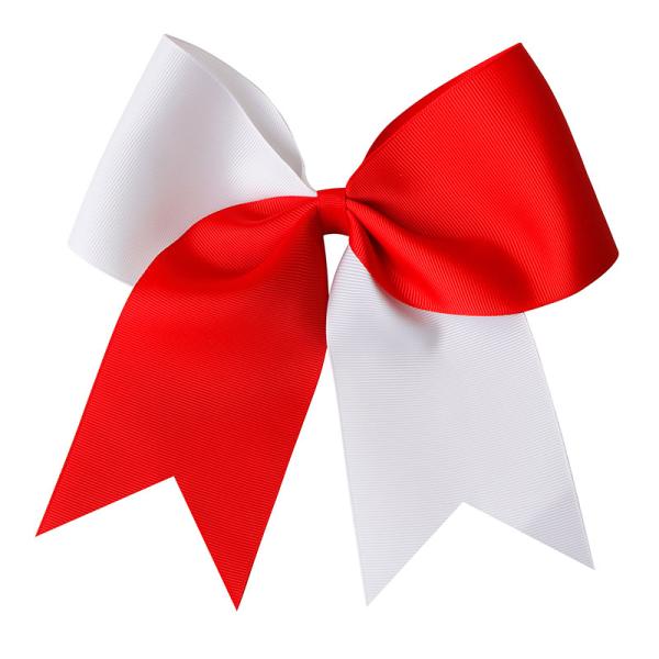 Girl Hair Decoration American Red White Patriotic Festival Hair Bow with Elastic Band