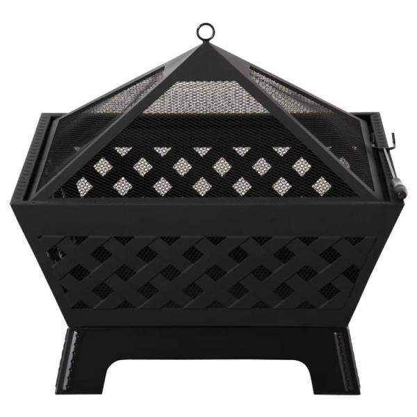 Black Cover Metal Wood Burning Fire Pit for Outdoor Patio Backyard Garden Bonfire Camping