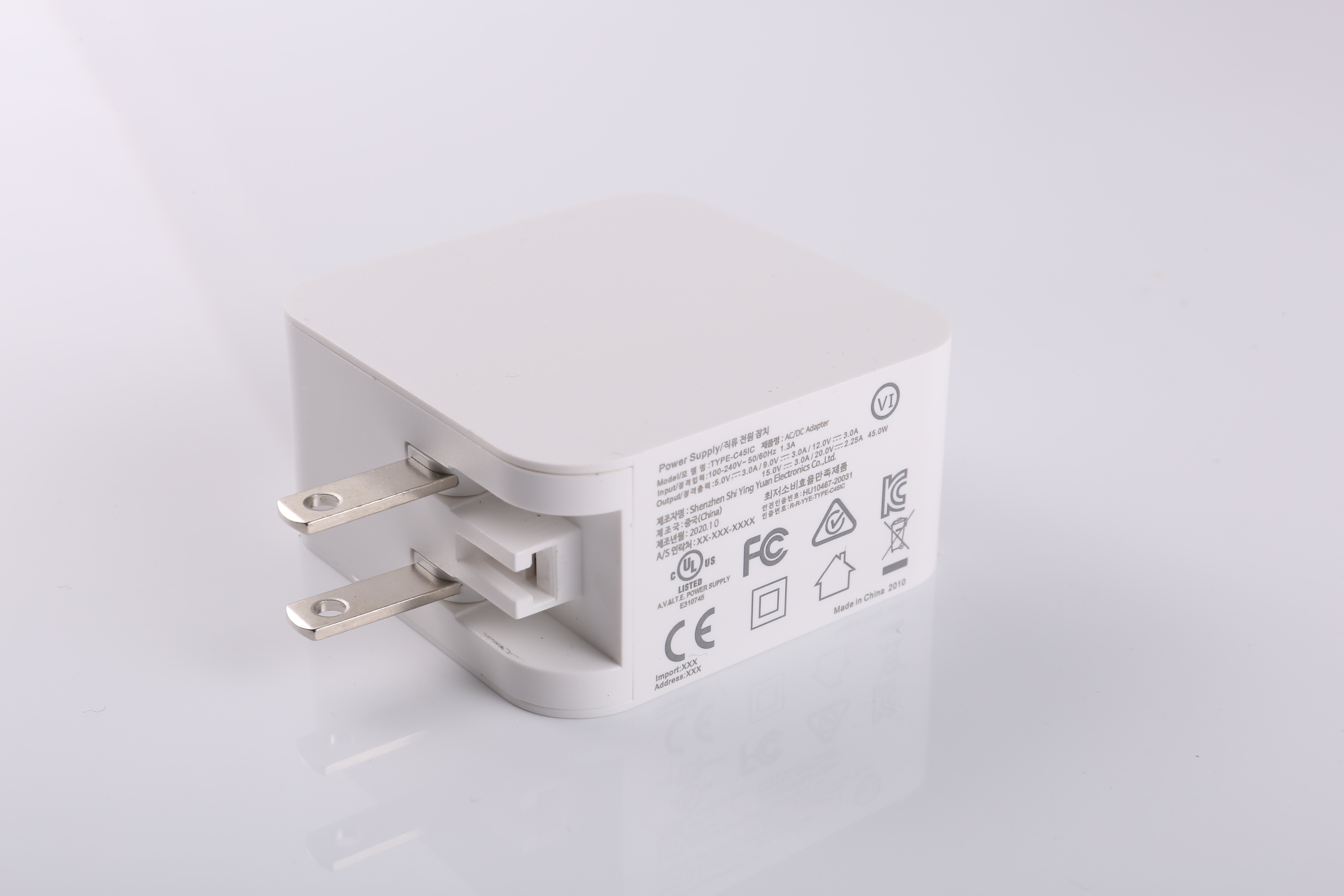 AU ЕС Великобритания США затыкает 45W переходник 5V 3A 12V 3A 15V 3A 20V 2.25A силы USB c