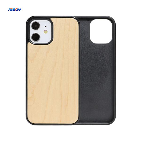 Couvercle de téléphone en bois Tpu de cerisier gravé pour Samsung