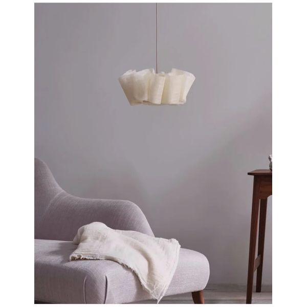 Suspend Lamp Fixtures Dining Room Minimalism E27 Wabi Sabi Handmade Fabric Pendant Lights(WH-WP-131)