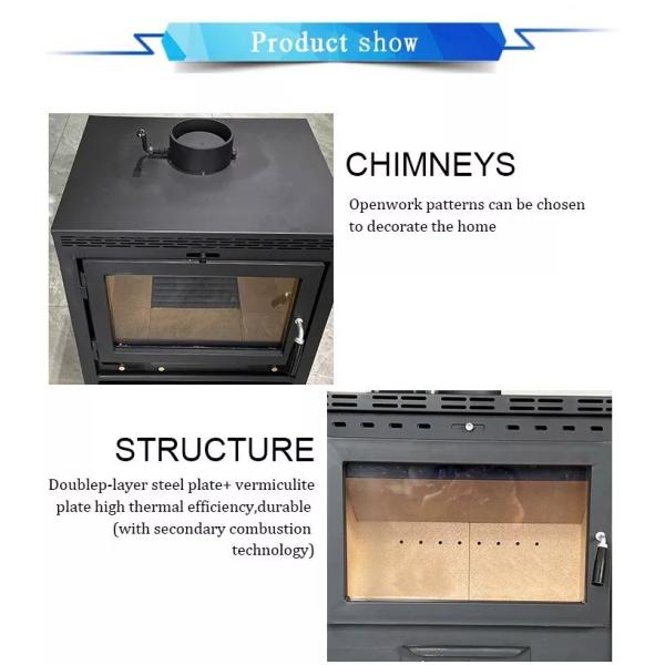 Domestic Heating Furnace European Cast Iron Fireplace Embedded Firewood Real Fire Heating Fireplace