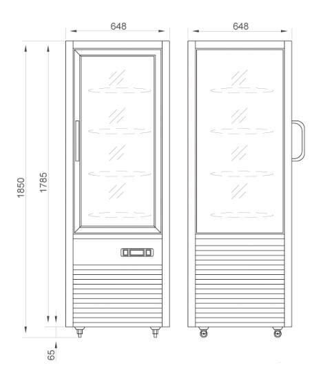 Витрина замораживателя холодильника дисплея торта коммерчески совсем вокруг стеклянной двери
