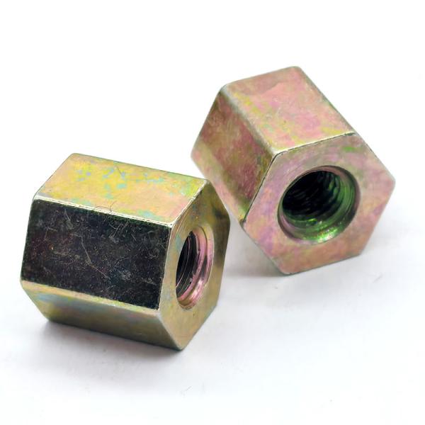 Zinc Plated Hexagonal Long Spacer Nuts Through Hole Extended Fastening Components