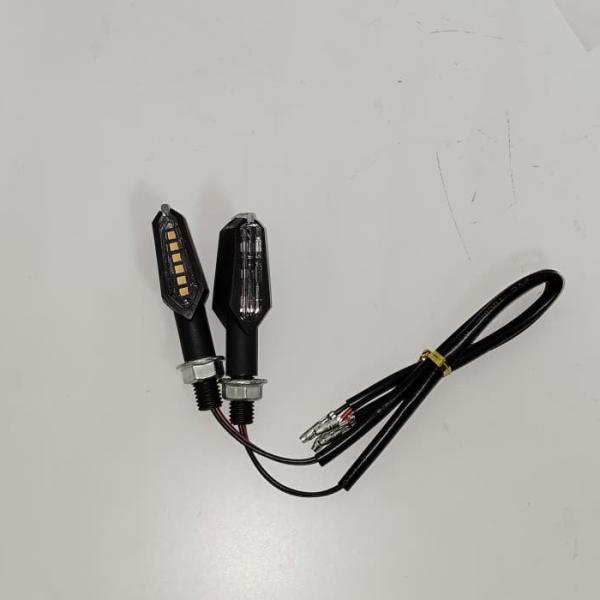Motorcycle Universal Double Sides LED Indicators Black Plastic